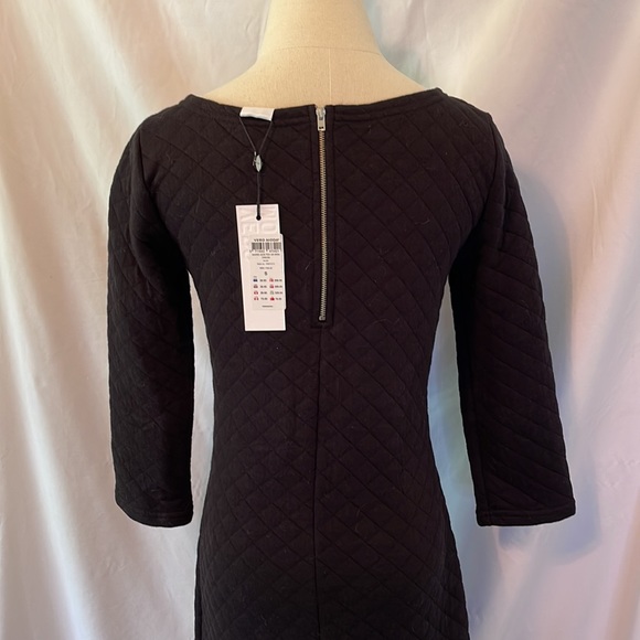 Vero Moda Black Super Soft Cotton Quilted Form Fitting Dress - Picture 3 of 5
